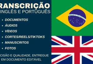 Eu vou transcrever o que você quiser em inglês/português