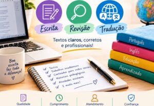 Eu vou Escrever, revisar e traduzir textos.