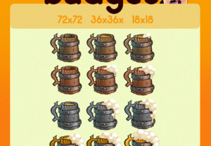 Eu vou  te enviar 12 badges pack beer badge