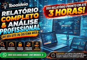 Eu vou fazer a análise do seu site ou sistema web em 3 horas...