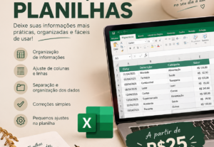 Eu vou Vou editar, organizar e formatar sua planilha no Exce...