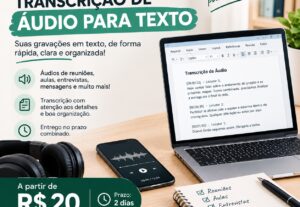 Eu vou Transcrever seu áudio para texto com organização.