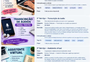Eu vou Faço transcrição de áudios para texto com organização