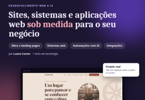 Eu vou desenvolver seu sistema ou aplicação web sob medida.