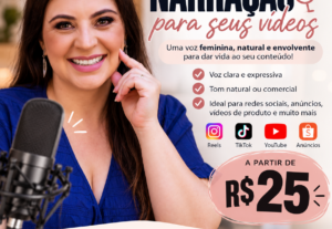 Eu vou Vou narrar seu vídeo com uma voz feminina natural