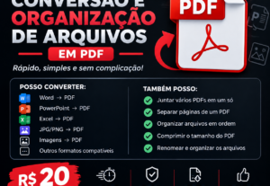 Eu vou Vou converter, organizar e juntar seus arquivos em PD...