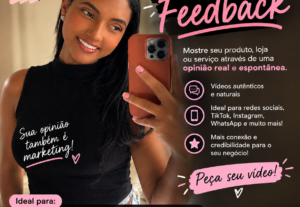 Eu vou Vou gravar um vídeo dando feedback sobre seu produto