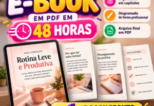 Eu vou criar o seu E-book e te enviar em 48hs