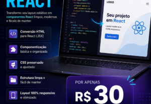 Eu vou Converter seu site html e css pra react