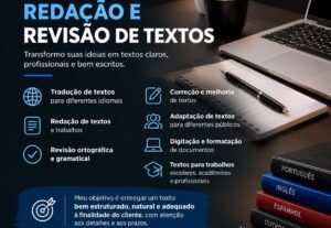 Eu vou traduzir redações e faço redações
