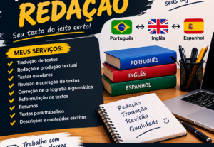 Eu vou Vou traduzir textos e criar redações profissionais