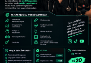Eu vou Seu tema de saúde em um roteiro pronto para gravar