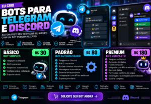 Eu vou cria um bot para você no telegram ou discord