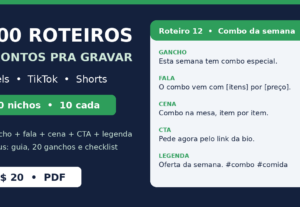 Eu vou Te entregar 100 roteiros de Reels/TikTok