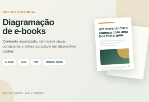 Eu vou Diagramar seu e-book, guia ou material digital