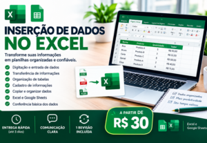 Eu vou inserir dados no Excel ou Google Sheets