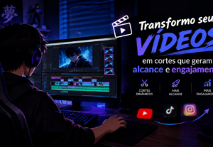 Eu vou Transformo seus vídeos em cortes que geram alcance