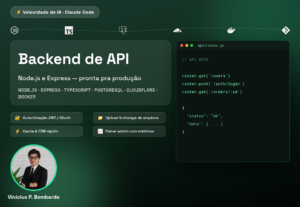 Eu vou desenvolver sua API backend em Node.js e Express