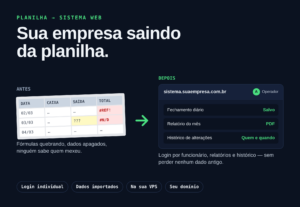 Eu vou transformar sua planilha em sistema web com login