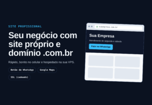 Eu vou o site da sua empresa com domínio próprio
