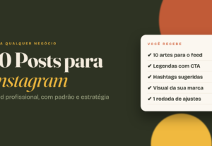 Eu vou criar 10 posts profissionais para seu Instagram