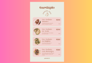 Eu vou fazer o melhor menu para o seu restaurante.