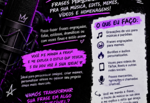 Eu vou Faço frases personalizadas com voz para músicas e etc...